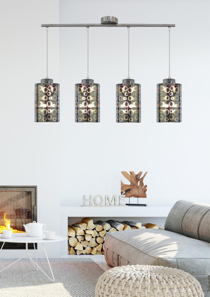 NOCTURNO lampa wisząca 4x40W E27 chrom