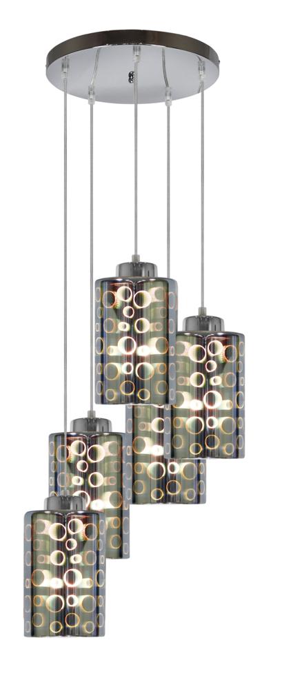 NOCTURNO lampa wisząca talerz 5x40W E27 chrom