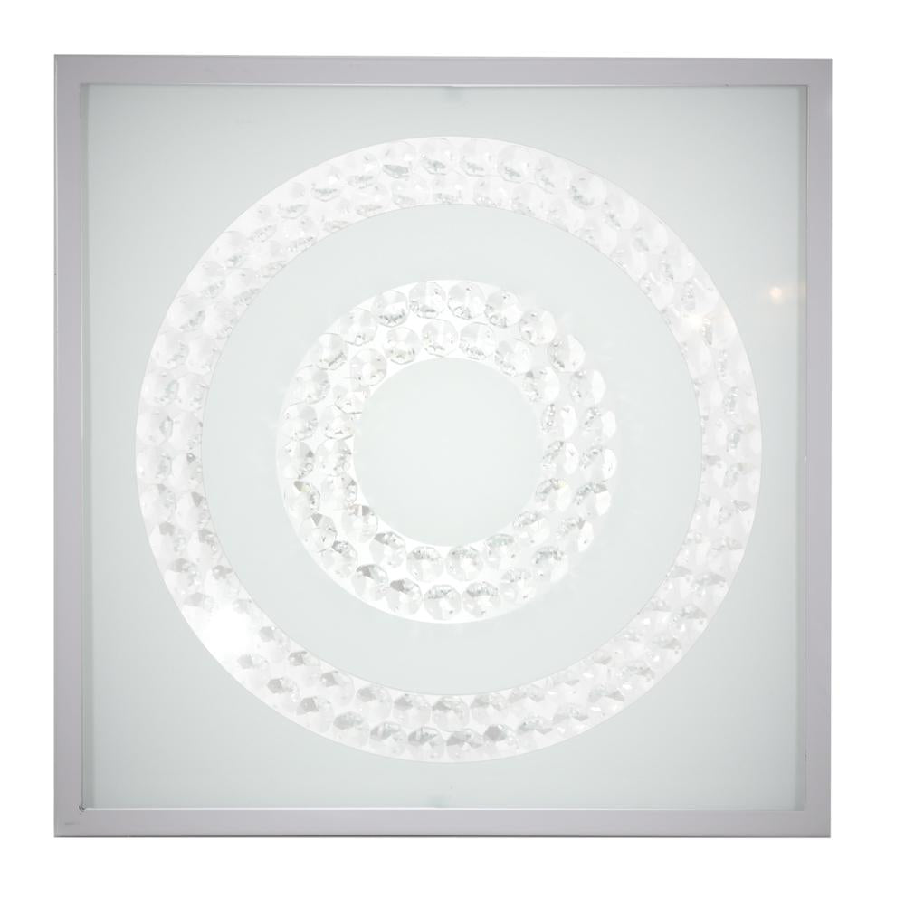 LUX lampa sufitowa plafon 29x29 16W LED 6500k satyna podwójny ring