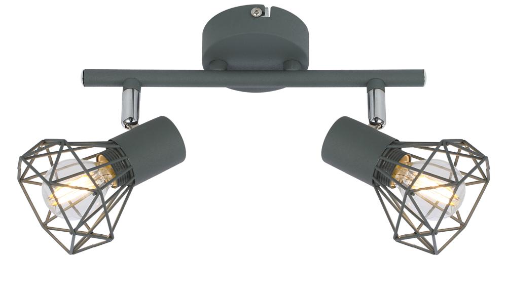 VERVE lampa sufitowa listwa 2x40W E14 matowy szary