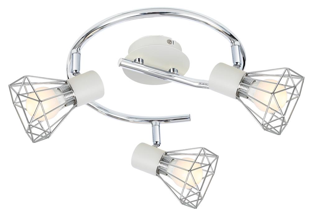 VERVE lampa sufitowa spirala 3x40W E14 biały abażur chrom