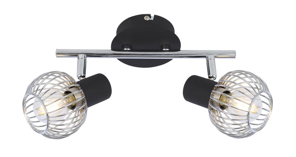 OSLO lampa sufitowa listwa 2x40W E14 czarny/chrom