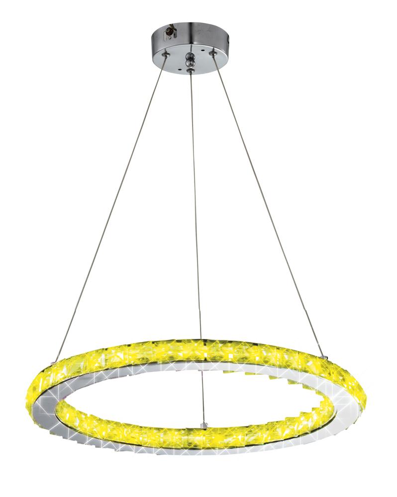LORDS lampa wisząca okrągły pojedynczy 40 12W LED rgb chrom z pilotem