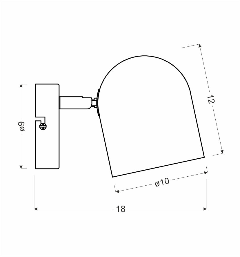 AZURO lampa kinkiet 1x40W E27 szary mat