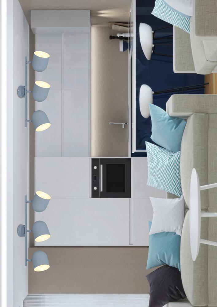 AZURO lampa sufitowa listwa 3x40W E27 szary mat