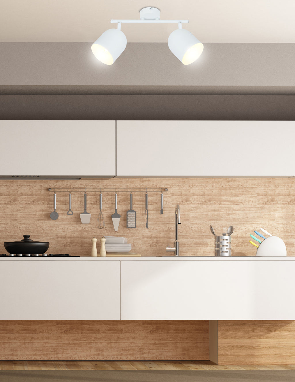 AZURO lampa sufitowa listwa 2x40W E27 biały