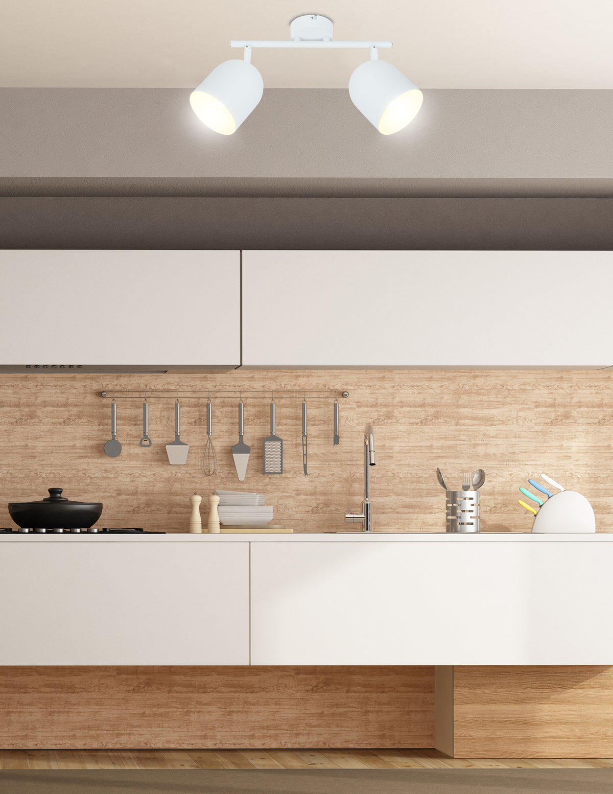 AZURO lampa sufitowa listwa 2x40W E27 biały
