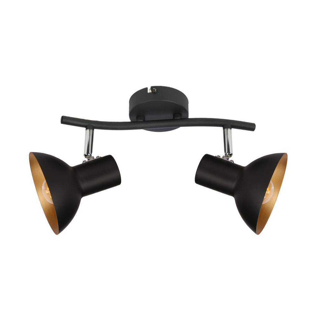DISO lampa sufitowa listwa 2x40W E27 czarny+zloto