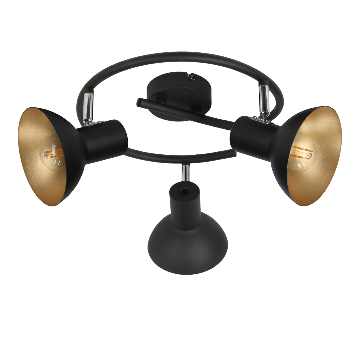 DISO lampa sufitowa spirala 3x40W E27 czarny+zloto