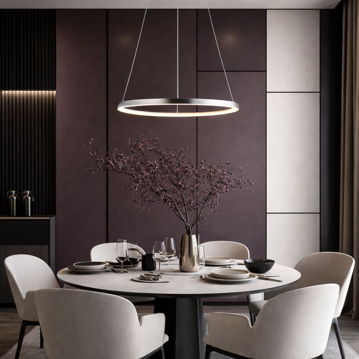 LUNE lampa wisząca 40 okrągły 25W LED 4000k chrom