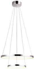 LUNE lampa wisząca 50 okrągły podwójny 40W LED 4000k chrom