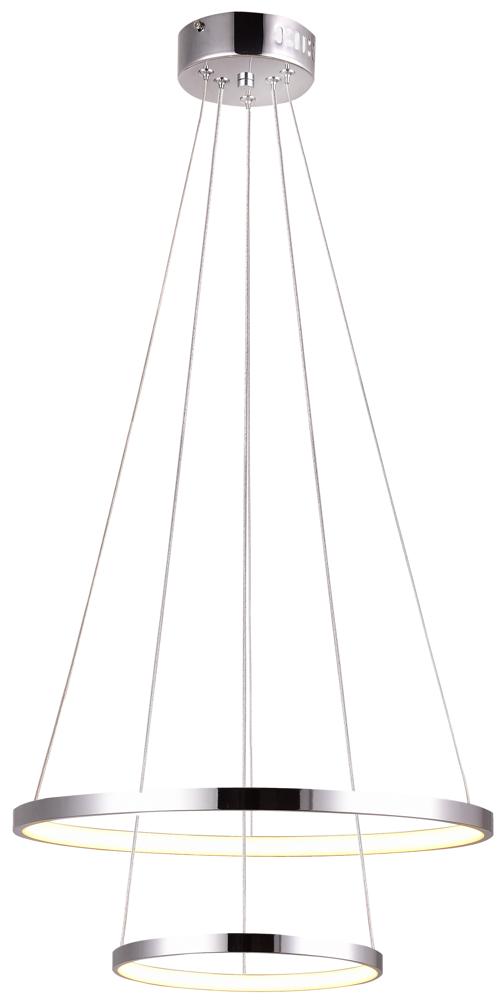 LUNE lampa wisząca 50 okrągły podwójny 40W LED 4000k chrom