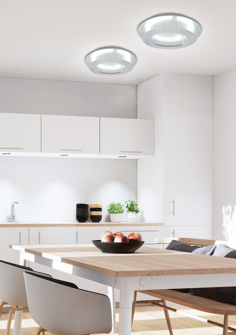MERLE lampa sufitowa plafon 40 18W LED 3000k srebrny