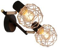ACROBAT lampa sufitowa listwa 2x40W E14 czarny klosz złoty