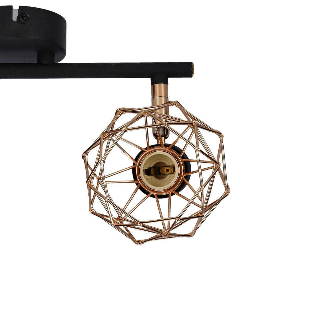 ACROBAT lampa sufitowa listwa 2x40W E14 czarny klosz złoty