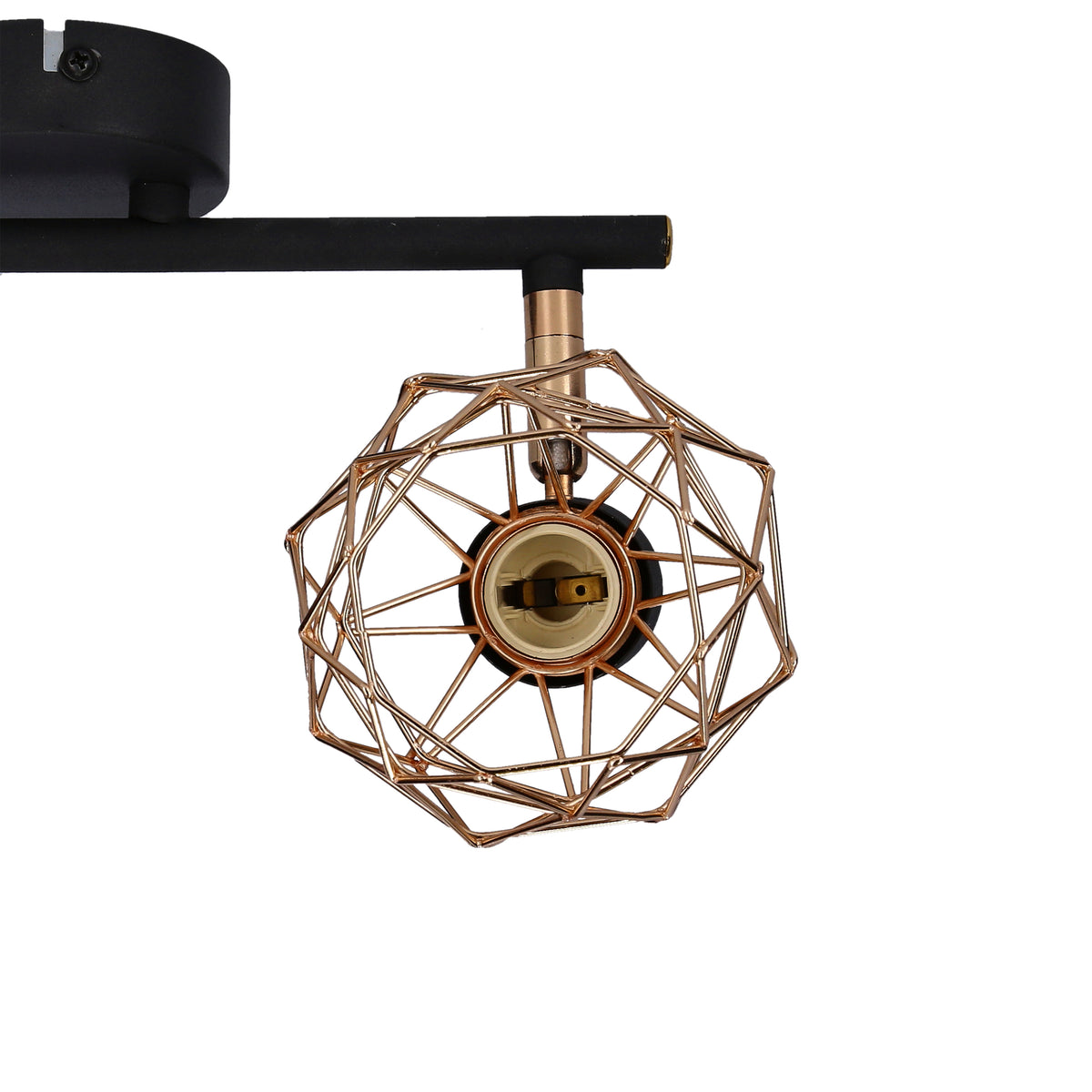 ACROBAT lampa sufitowa listwa 2x40W E14 czarny klosz złoty