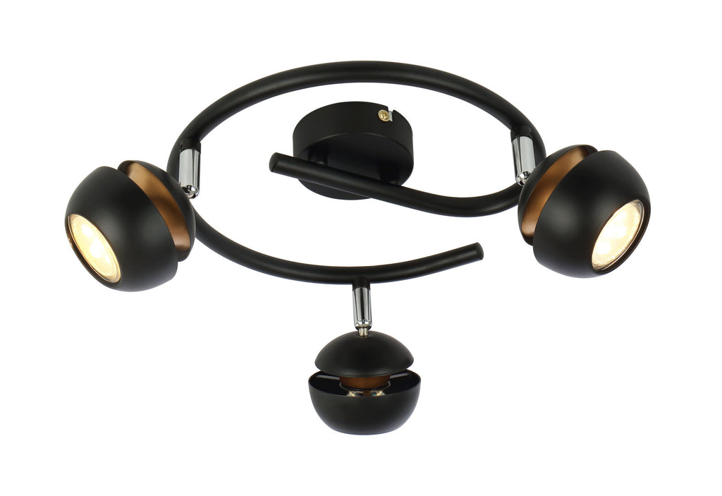 BONI spirala 3x3W GU10 LED czarny