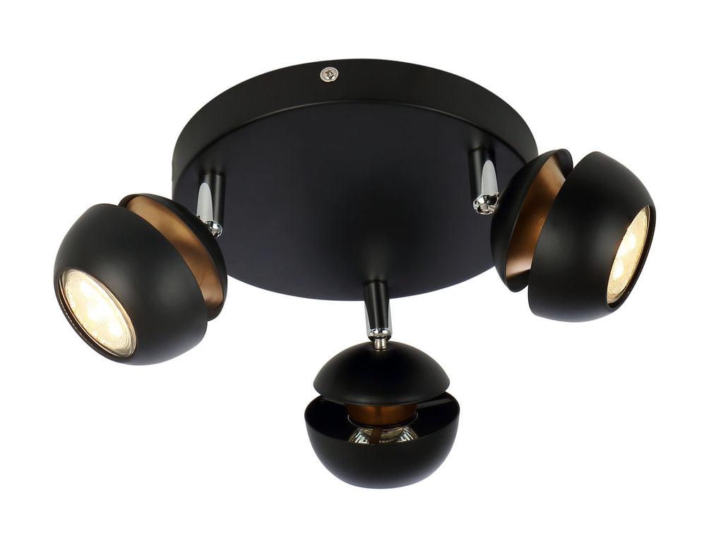 BONI plafon 3x3W GU10 LED czarny