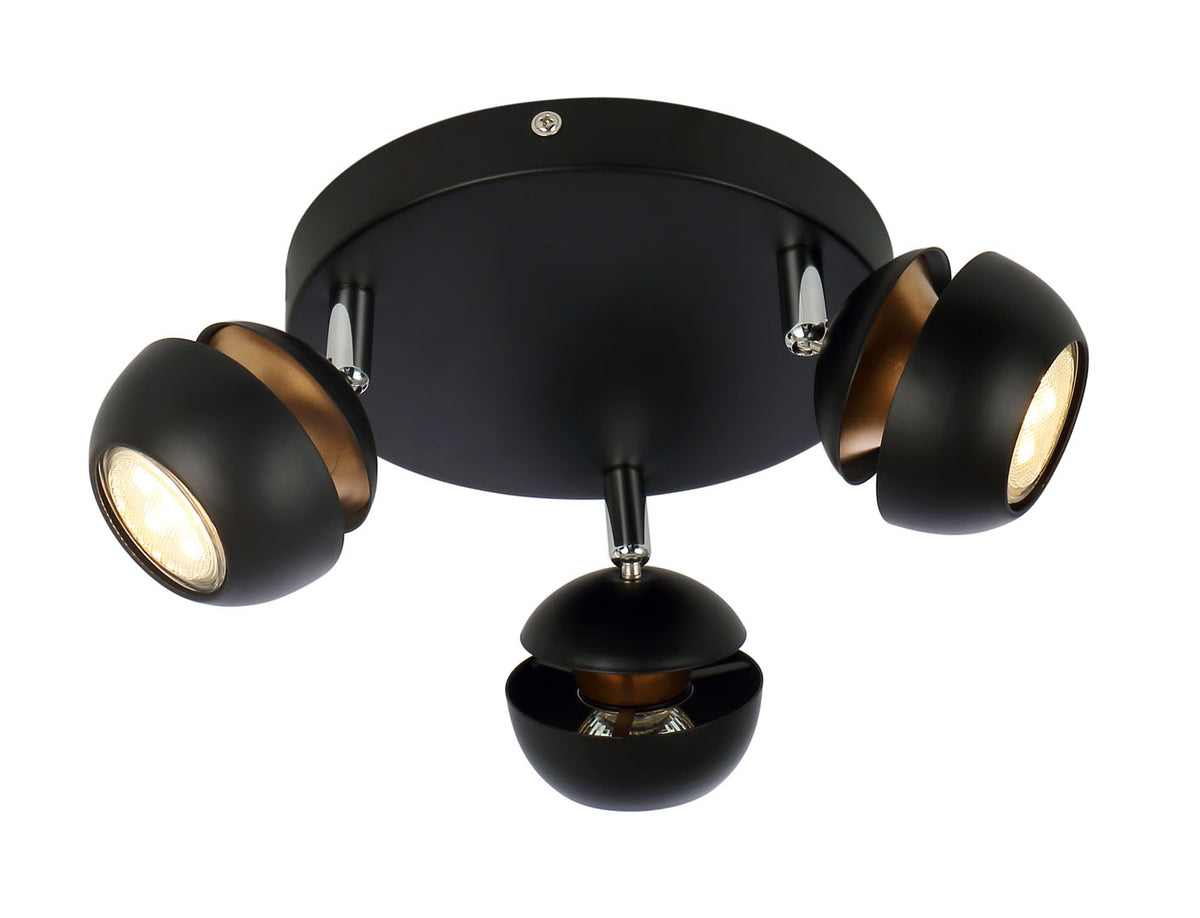 BONI plafon 3x3W GU10 LED czarny
