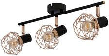 ACROBAT lampa sufitowa listwa 3x40W E14 czarny klosz złoty