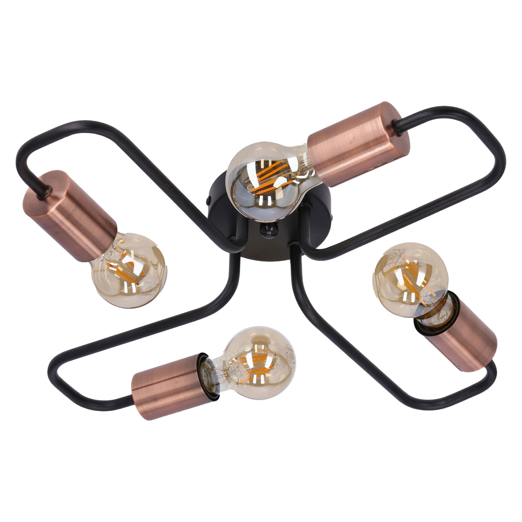 HERPE lampa sufitowa 4x60W E27 czarny