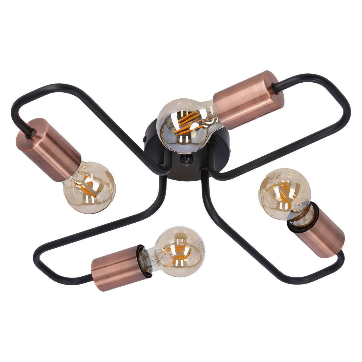 HERPE lampa sufitowa 4x60W E27 czarny