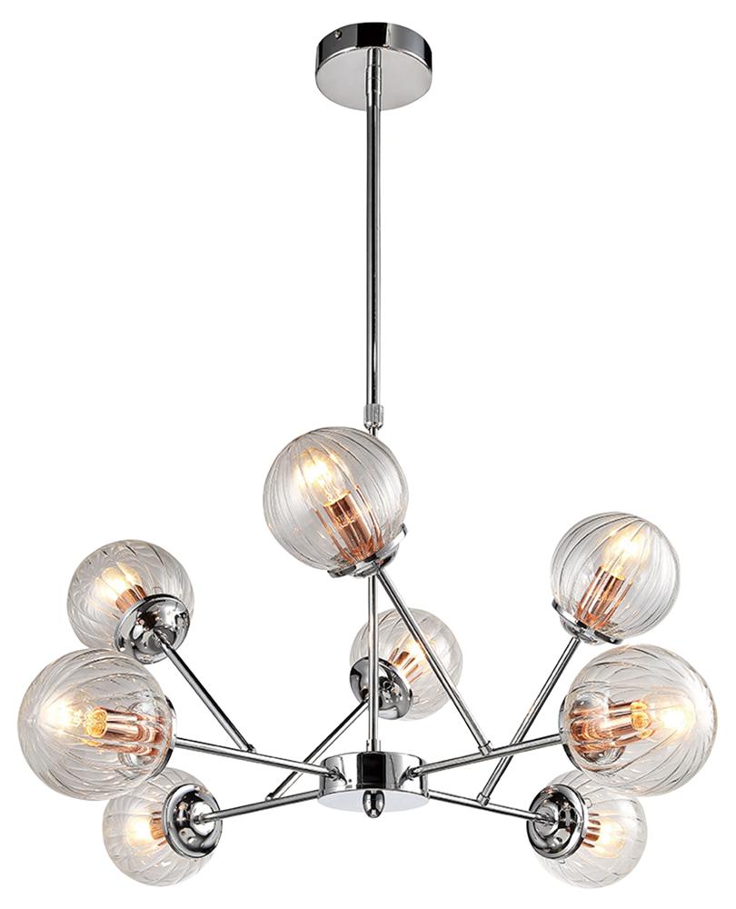BEST lampa wisząca 8x40W E14 chrom+miedź