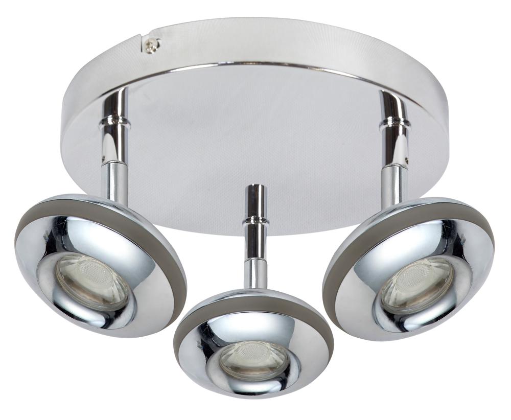 SKIPPER lampa sufitowa plafon 3x6W LED cob główka okrągła 1e z przegubem kd system chrom