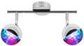 PARTY lampa sufitowa listwa 2x3W LED rgb główka okrągła 1e z przegubem kd system chrom