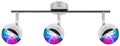 PARTY lampa sufitowa listwa 3x3W LED rgb główka okrągła 1e z przegubem kd system chrom