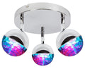 PARTY lampa sufitowa plafon 3x3W LED rgb główka okrągła 1e z przegubem kd system chrom