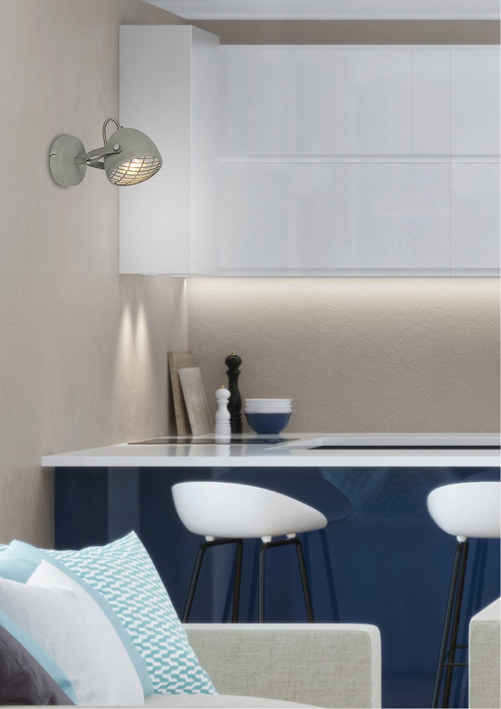 PENT lampa kinkiet 1x50W GU10 betonowy szary