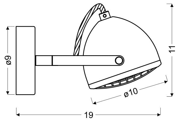 PENT lampa kinkiet 1x50W GU10 betonowy szary
