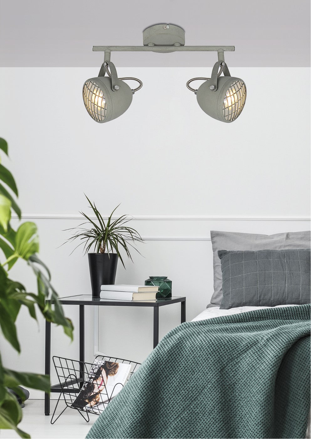 PENT lampa sufitowa listwa 2x50W GU10 betonowy szary