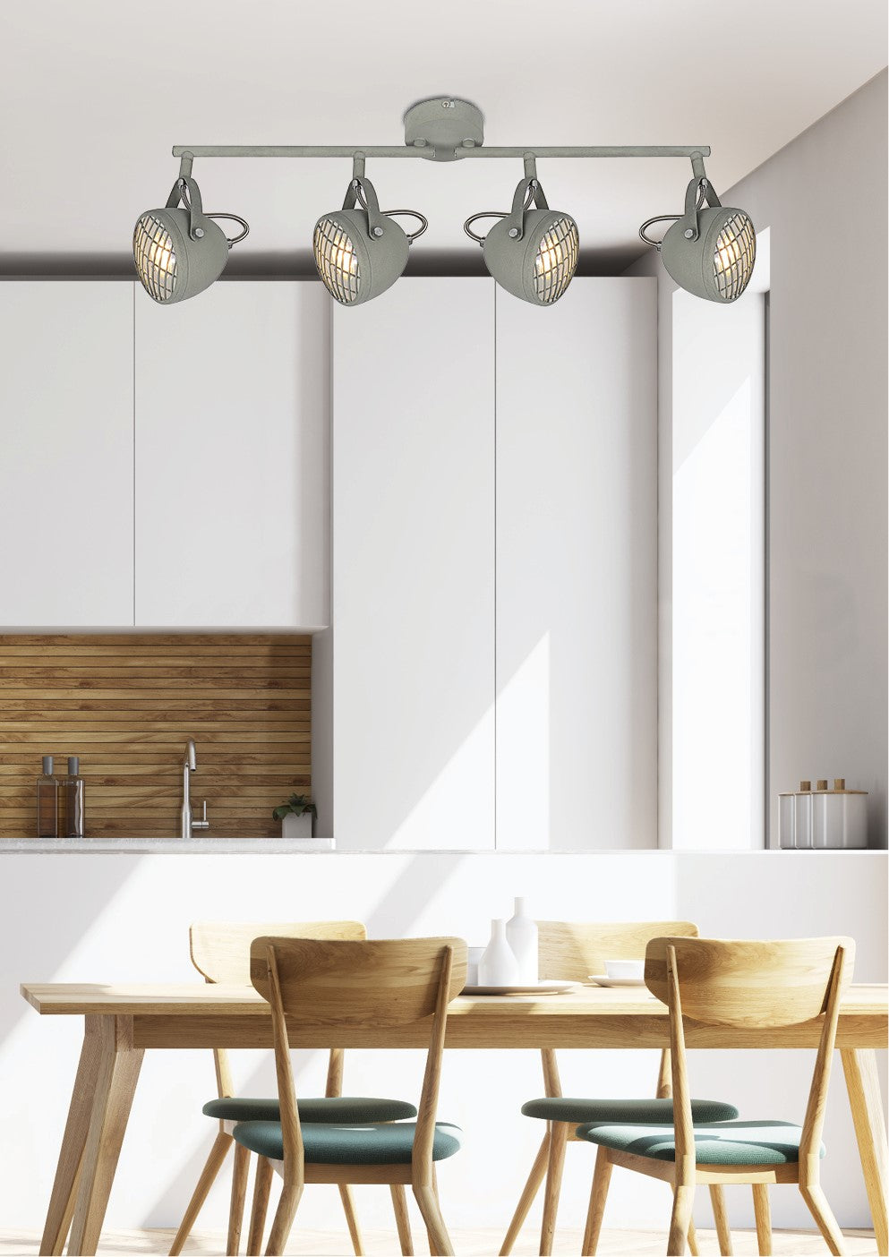 PENT lampa sufitowa listwa 4x50W GU10 betonowy szary