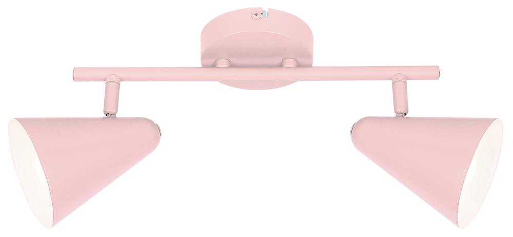 AMOR lampa sufitowa listwa 2x40W E14 jasny róż