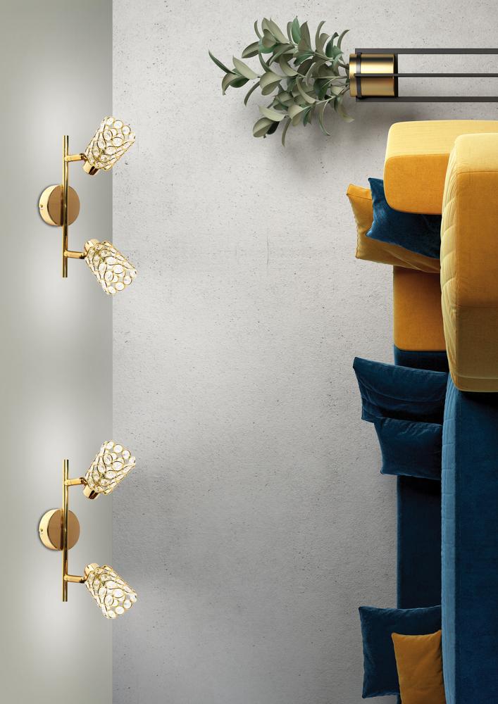 YORK lampa sufitowa listwa 2x40W G9 mosiądz (bż)