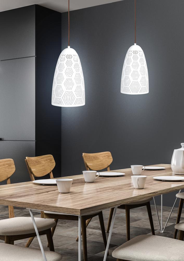 BENE lampa wisząca 20/33 stożek 1x60W E27 ażurowy biały