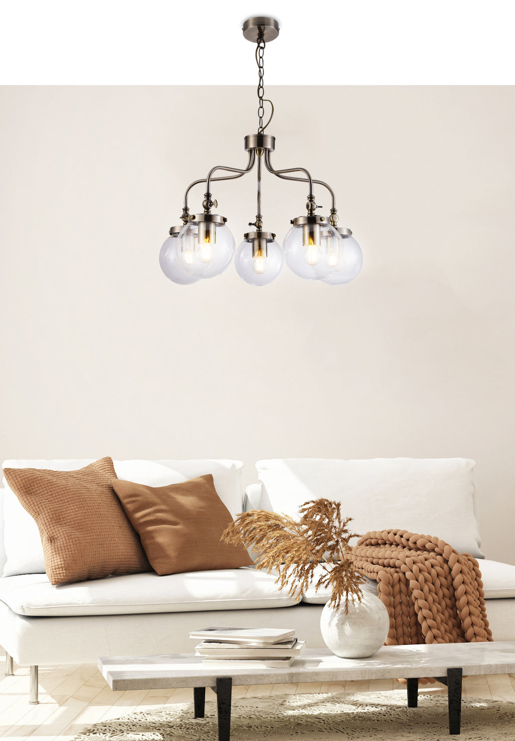 BALLET lampa wisząca 5x40W E27 patynowy