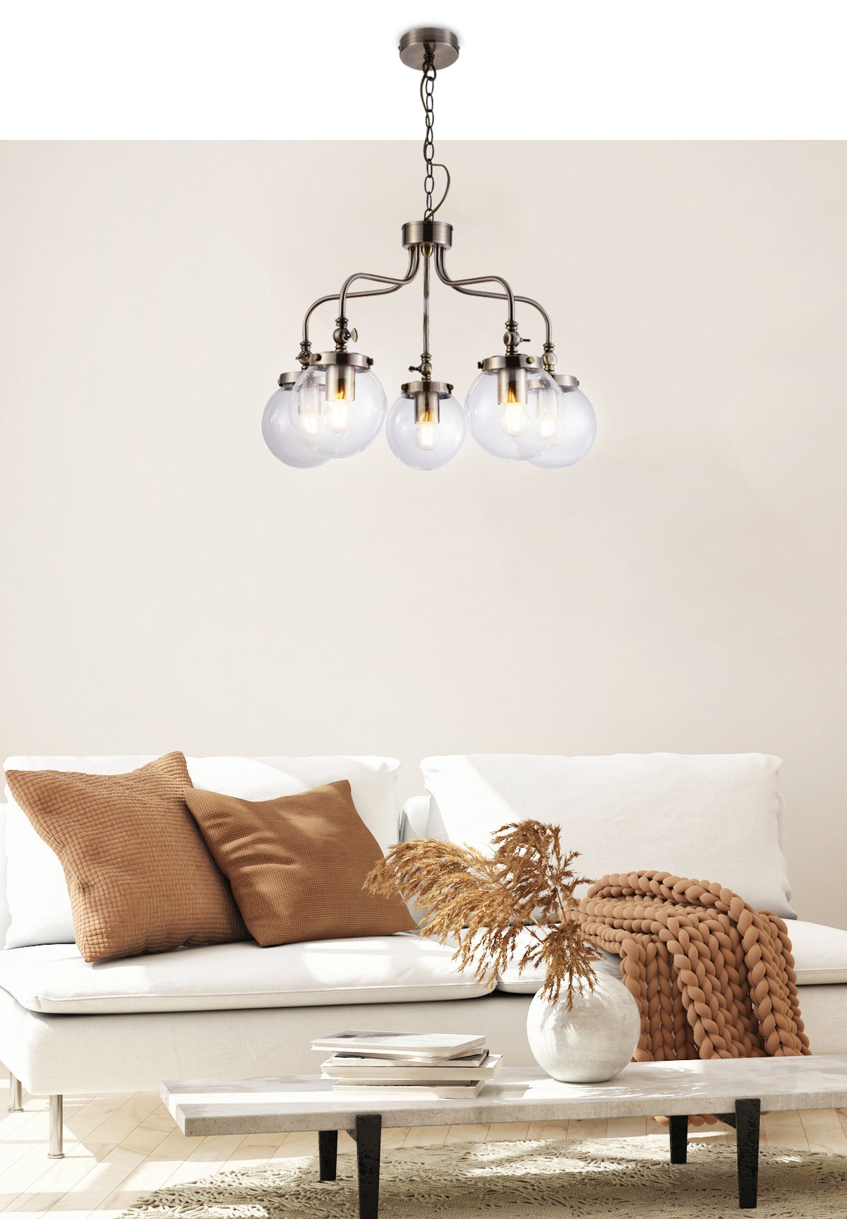 BALLET lampa wisząca 5x40W E27 patynowy