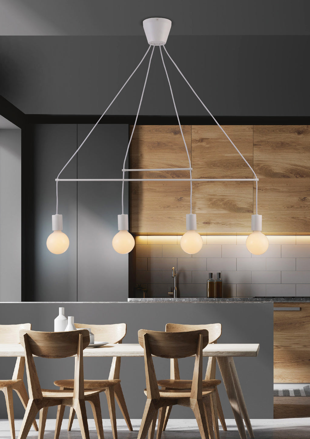 ALTO lampa wisząca 4x40W E27 biały matowy