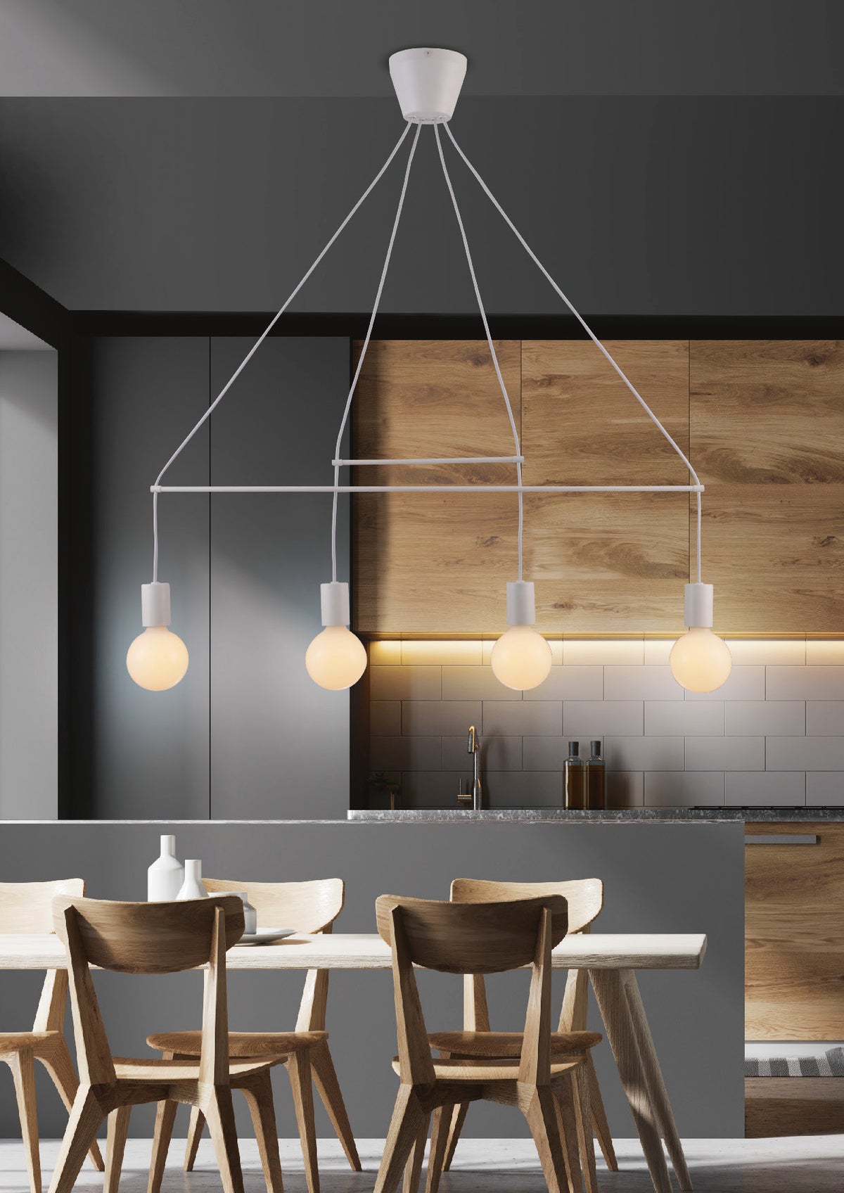 ALTO lampa wisząca 4x40W E27 biały matowy