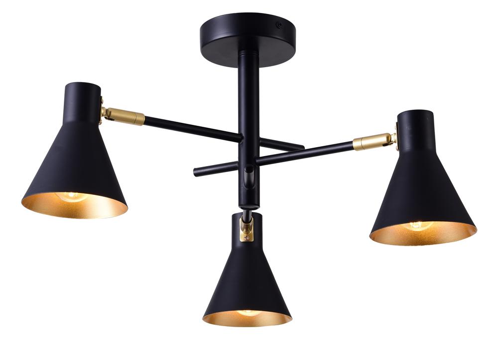 LESS lampa wisząca 3x40W E14 czarny matowy
