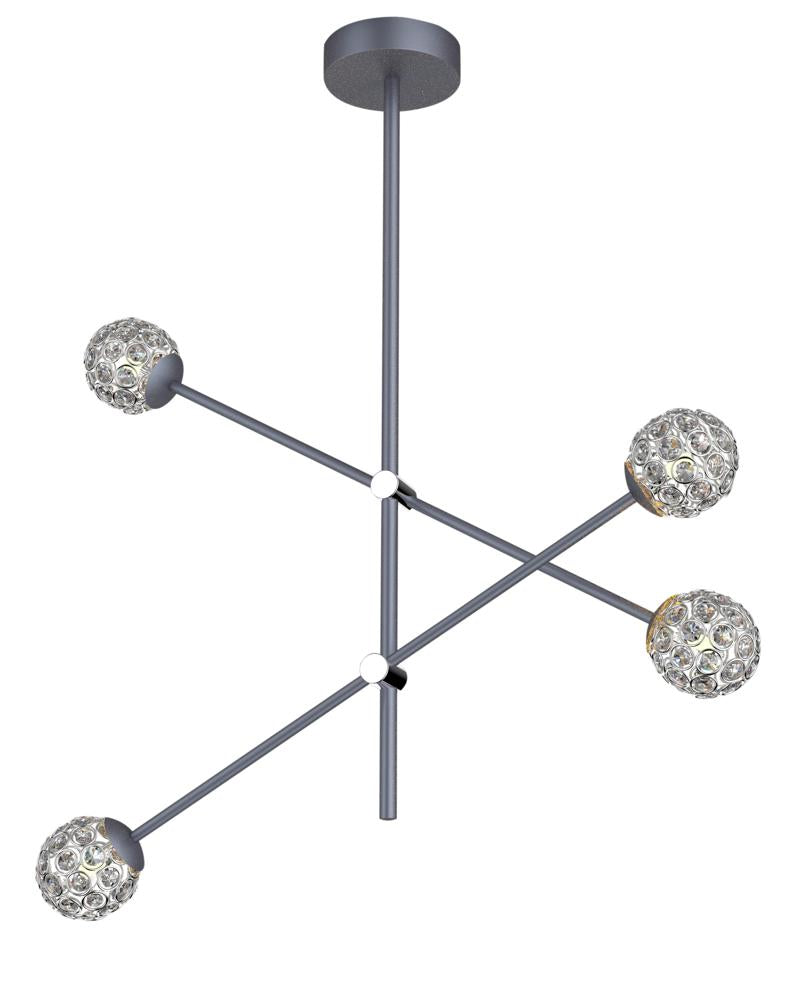 PAKSOS lampa wisząca 4xmax 5W G9 LED szary apeti
