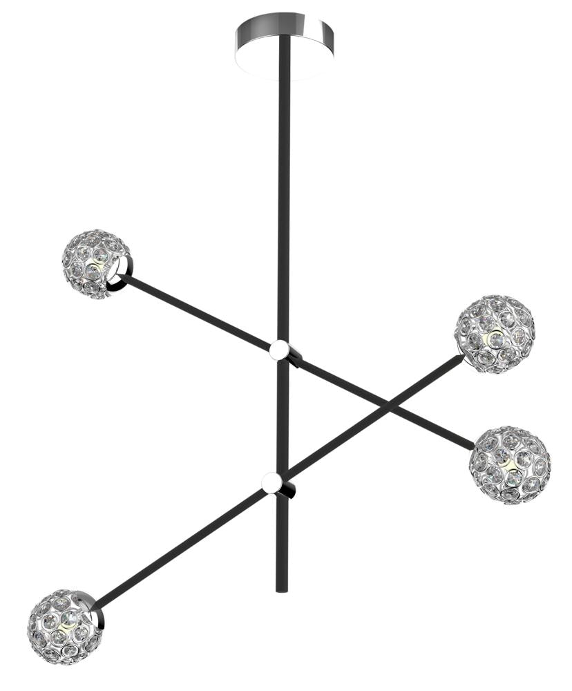 PAKSOS lampa wisząca 4xmax 5W G9 LED czarny apeti