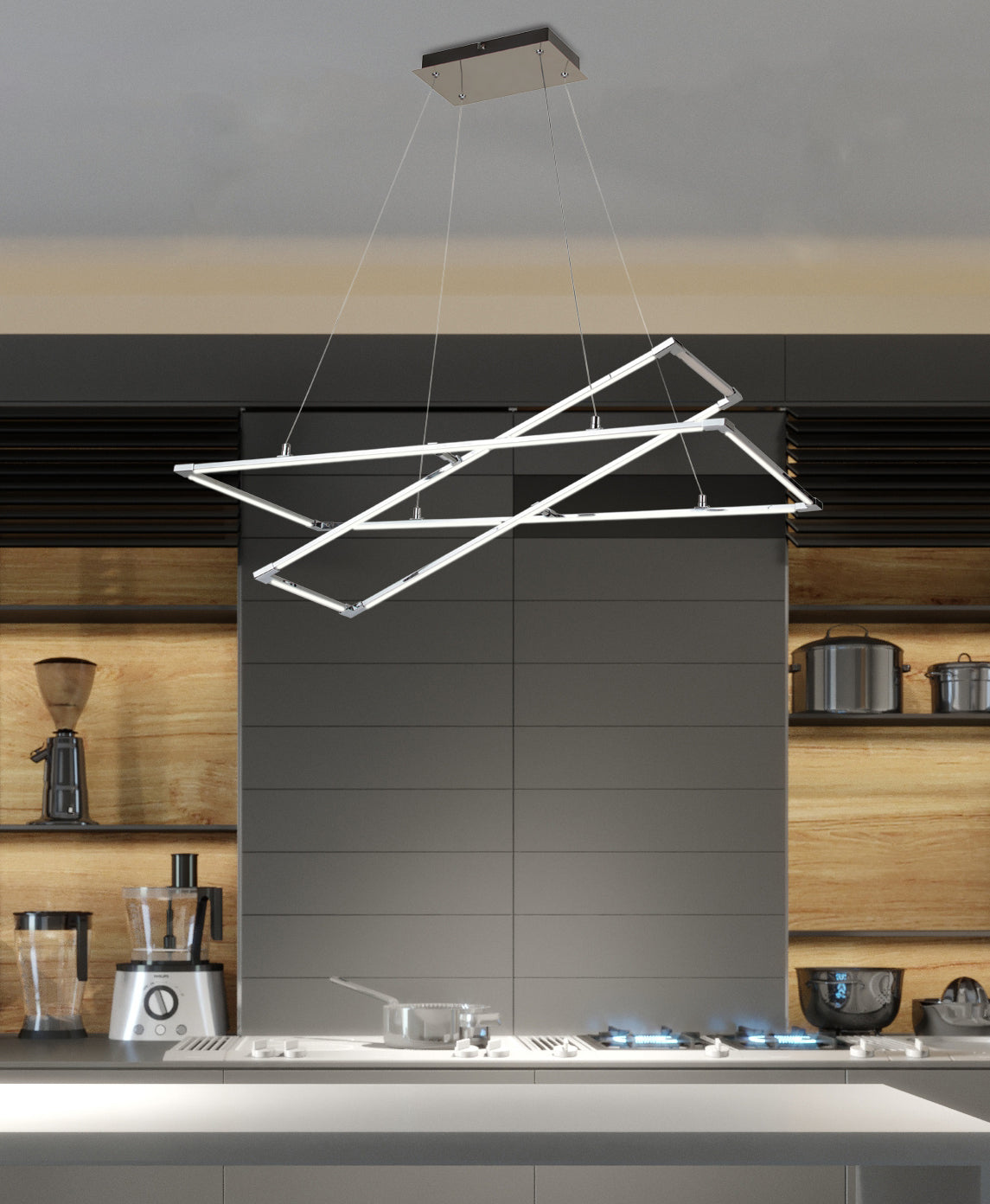 KSEROS lampa wisząca 90x44 45W LED chromowy 4000k apeti
