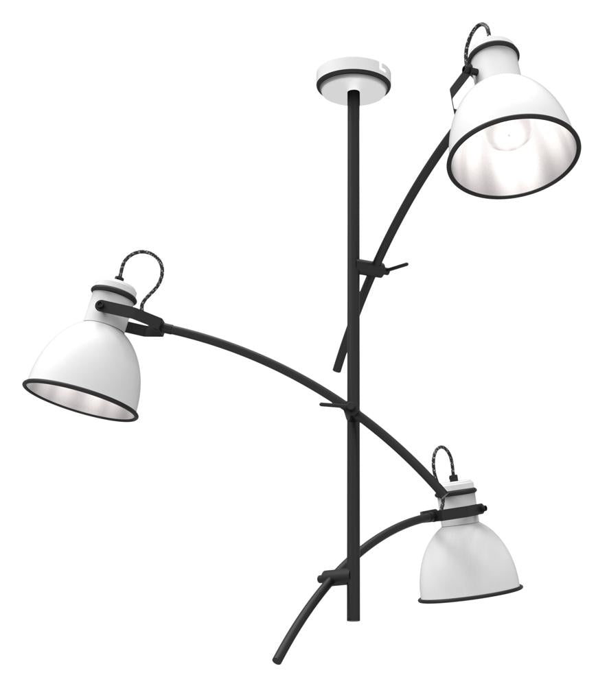 ZUMBA lampa wisząca 3x60W E27 biały+czarny