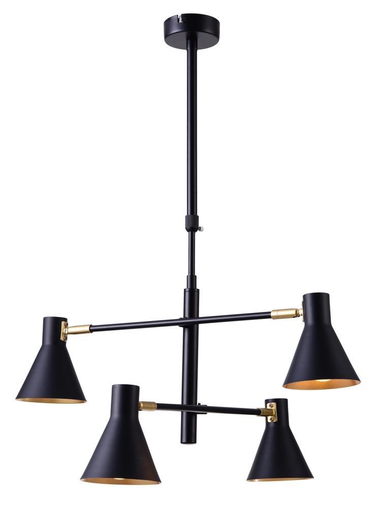 LESS lampa wisząca 4x40W E14 czarny matowy