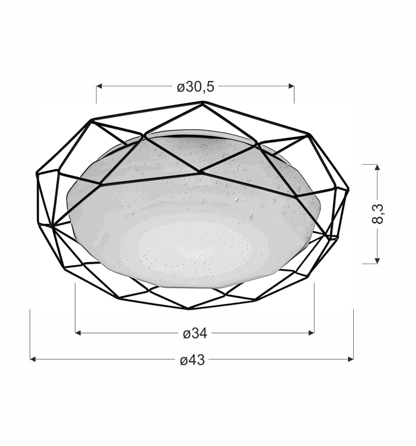 lampa plafon sven 43 24W LED 4000k chrom