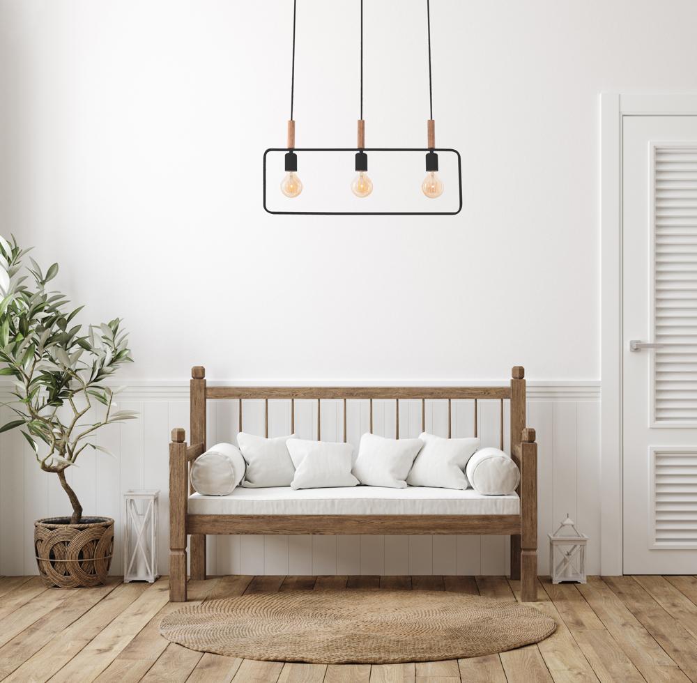 FRAME lampa wisząca 3x60W E27 czarny